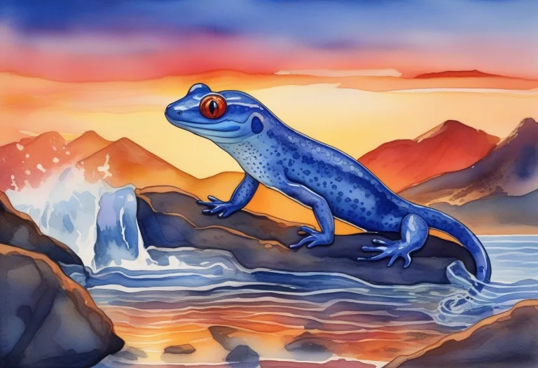 Masterpiece, Best Quality, A Salamander Swimming Through A S...