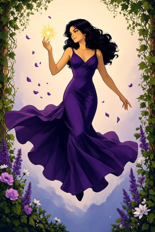 Encantos Isabela In Midair Among Blooming Vines And Flowers,...