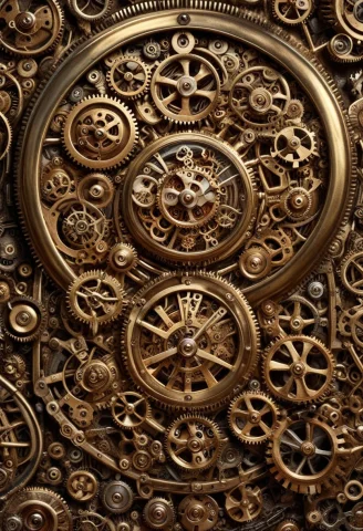 A Pocket Watch Rendered Entirely As An Intricate Assembly Of... — SDXL AI Prompt: A pocket watch rendered entirely as an intricate assembly of interlocking gears...