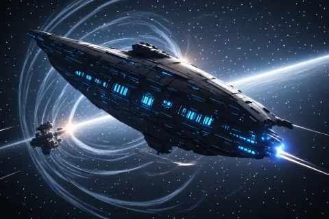 Masters Media, Spacecraft Builder V3 A Very Large Space-time... — SDXL AI Prompt: (Masters Media, Spacecraft Builder v3) A very large space-time continuum spacecr...