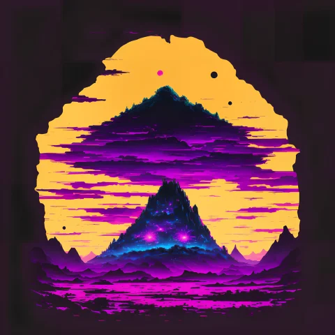 High Contrast Risograph Of A Train On An Alien Planet, Vivid... — Stable Diffusion AI Prompt: high contrast risograph of a train on an alien planet, vivid colors matte print...