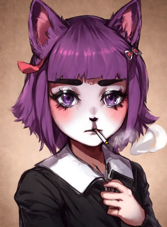Realistic Photo Of A Masunya,anthro, Ashtray, Black Clothing...