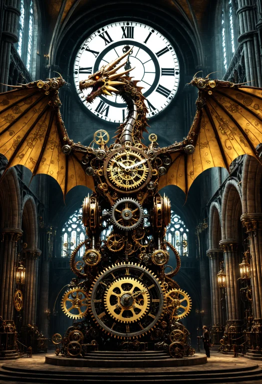 Loragearstyle1,a Colossal Mechanical Dragon, Every Scale Mad...