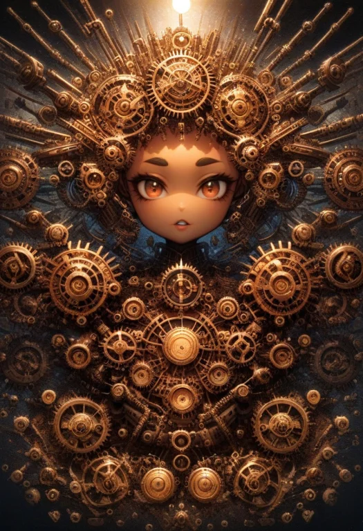 1girl, Gigibymrjohn, Gigicartoon, ,female Automaton, Dark Sk...