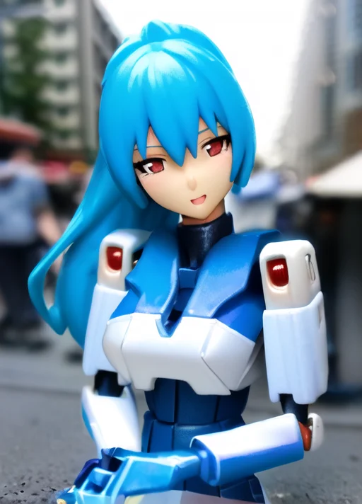 Plasticmodel1.1 1girl, Solo Focus, Blue Hair, Blushing, Clos...