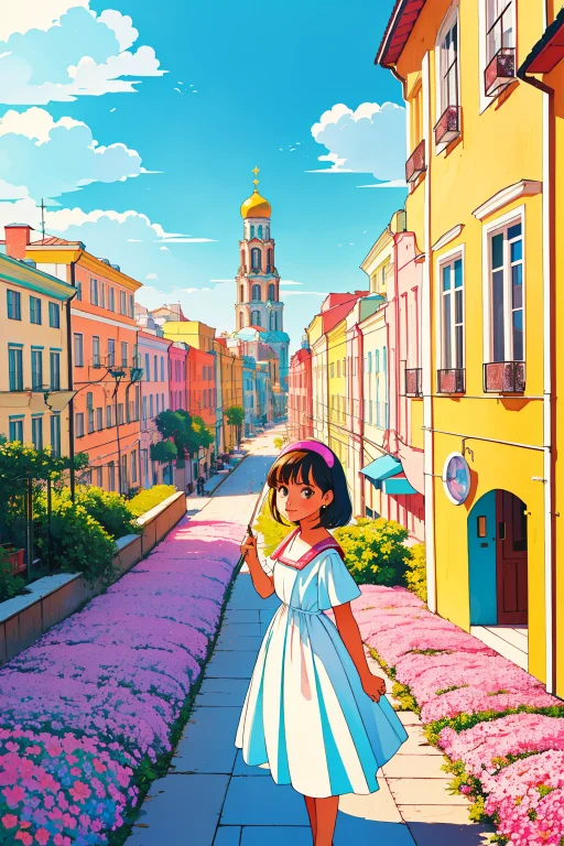 1girl, Loragaouv20.8, Vibrant Art Stylized By Wes Anderson,...
