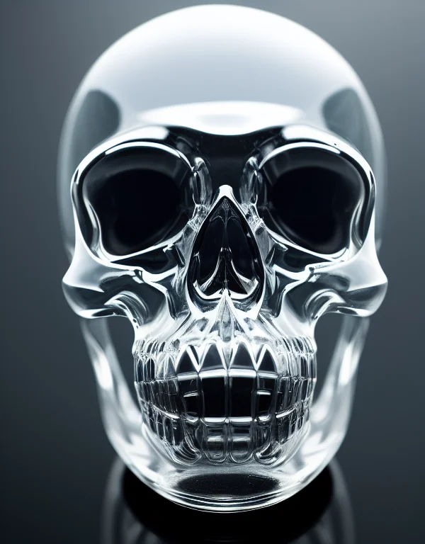 Glass Skull With Eyes Inside 4k, Realist, Trending On Artsta...