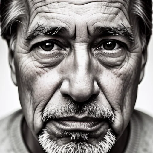 A Close Up Photo Portrait Of A Elder Man With A Serious Look...