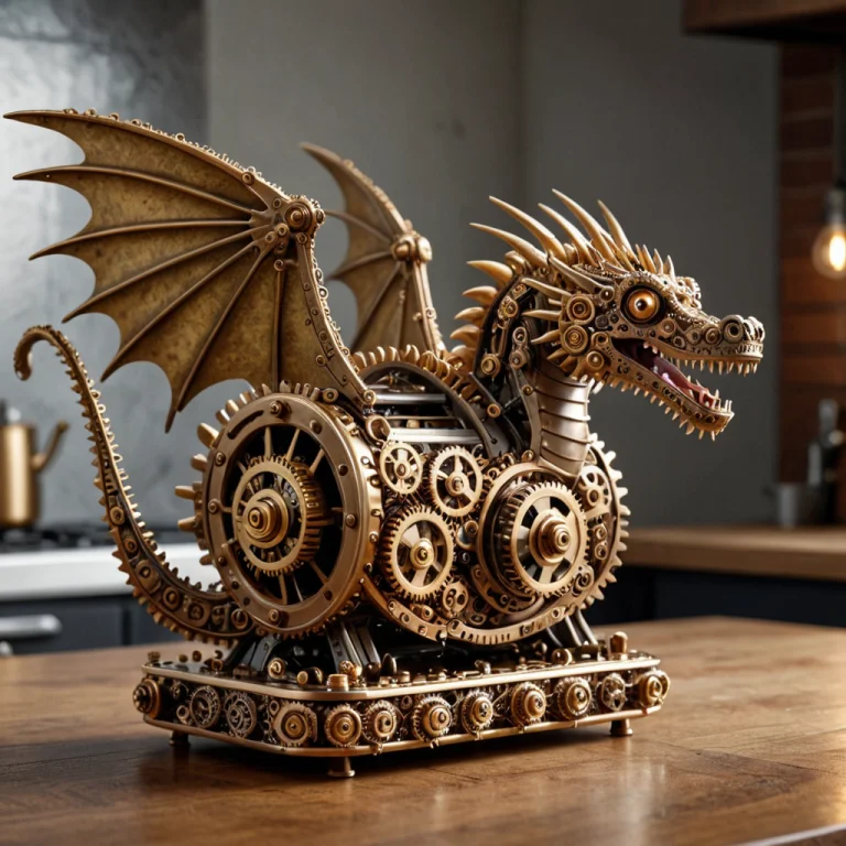 Steampunk Mechanical Render, Gearstyle Toaster Dragon, Made...