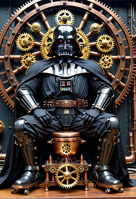 Gearstyle1.0, Masterpiece, Humorous Concept Art. Darth Vader...