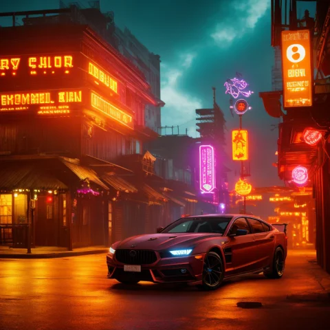 Dark And Gloomy 8k Photo, Cyberpunk Saloon, Action Shot, Sun... — Stable Diffusion AI Prompt: dark and gloomy 8k photo, cyberpunk saloon, action shot, sunset, detailed, detai...