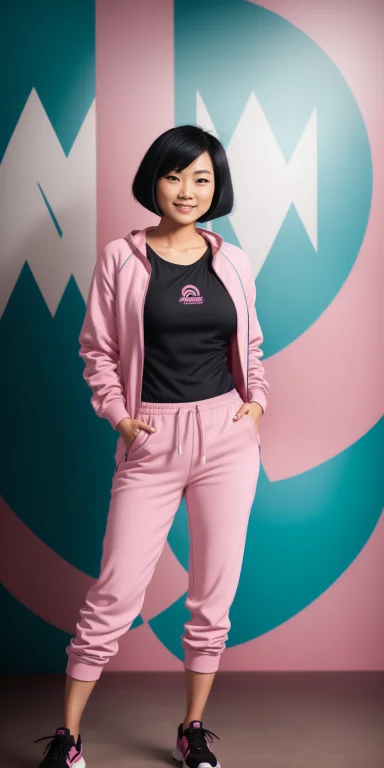 Full Shot Body Photo Of Beautiful Asian Woman, Futurama Art...