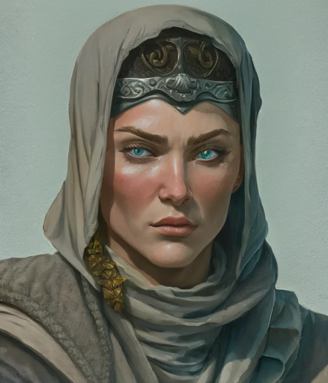A Realistic Detail Of A Character Portrait Of A Person In An...