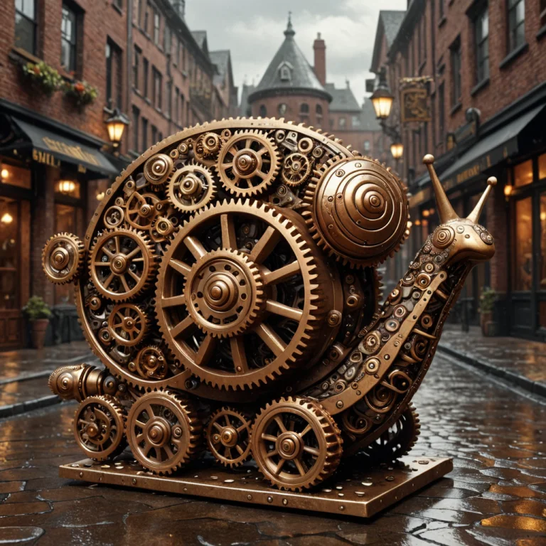 Steampunk Mechanical Render, Gearstyle Snail Mail, Made Of G...