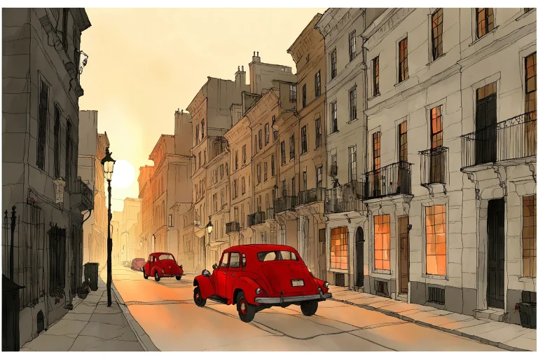 Abigaillarsonstyle, A Narrow Old City Street At Sunrise, Row...
