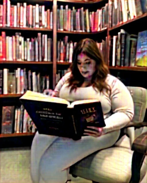 A Curvy Woman, Reading A Book