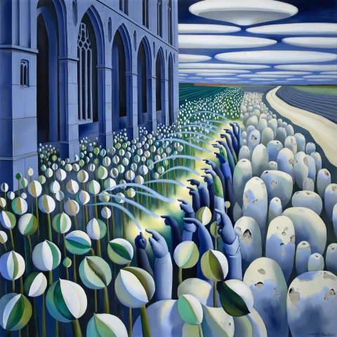Very Detailed Acrylic Painting. A Gothic Colonnade. A Cold N... — Stable Diffusion AI Prompt: Very detailed acrylic painting. a Gothic colonnade. A cold Norwegian analogue pa...