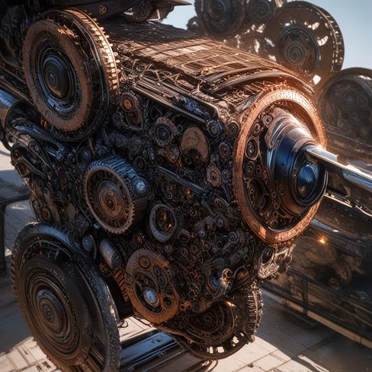 A Plane Made Of Roast Gears, Hyperdetailed, Photorealistic,...