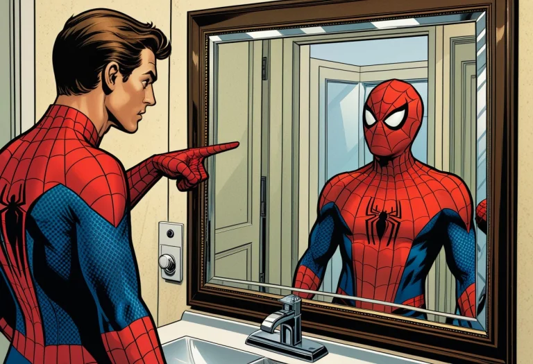 Masterpiece, Inkdot70, Comic Style, Spiderman, Pointing At M...