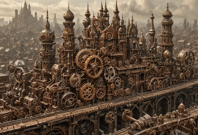 Futuristic Cityscape Constructed Entirely From Interlocking...