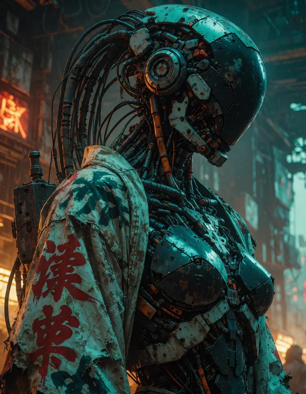 Grimy Cyberpunk,,a Dark Grimy Post-apocalyptic Industrial Cy...