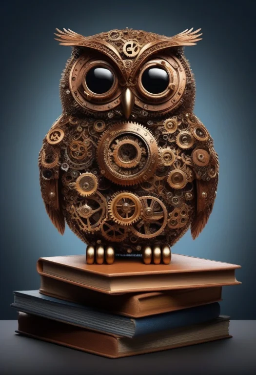 Gearstyle, A Mechanical Owl Built From Interlocking Copper A...