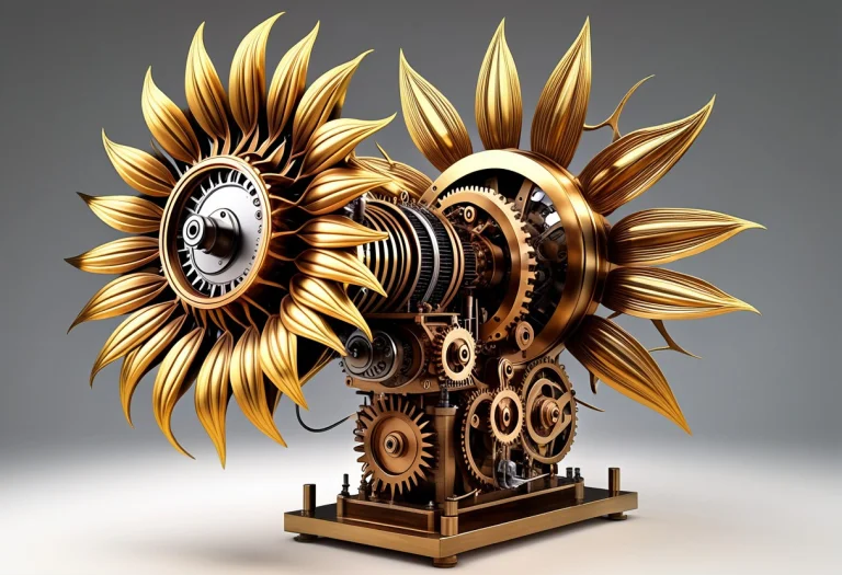 A Sunflower As A Living, Roaring Engine. Think A Central, Ma...