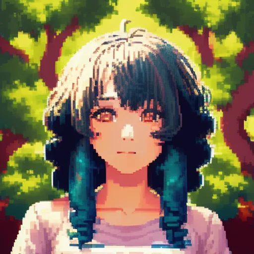 A Closeup Portrait Of A Girl With Blue Hair