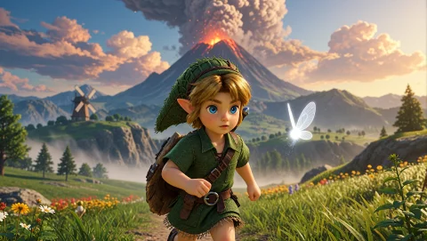 Fullbody Of A Young Boy, L012, Running, Cute Adorable. He Is... — Stable Diffusion AI Prompt: Fullbody of a young boy, L012, running, cute adorable. He is wearing a green tun...