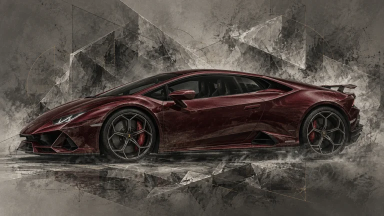Une Lamborghini Huracan Evo Lp640-4 De Couleur Lie De Vin, S...