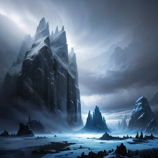 Epic Landscape, Cosmic Sky, Majestic, Fantasy Land, Cold Sun...