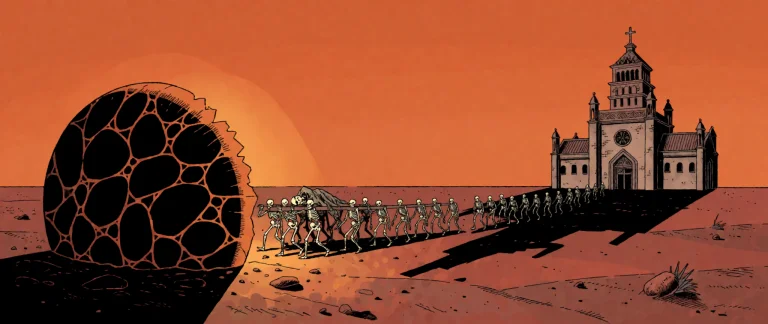 Abunholycomicv01k2. Extreme Panoramic Comic Panel Of A Vast...