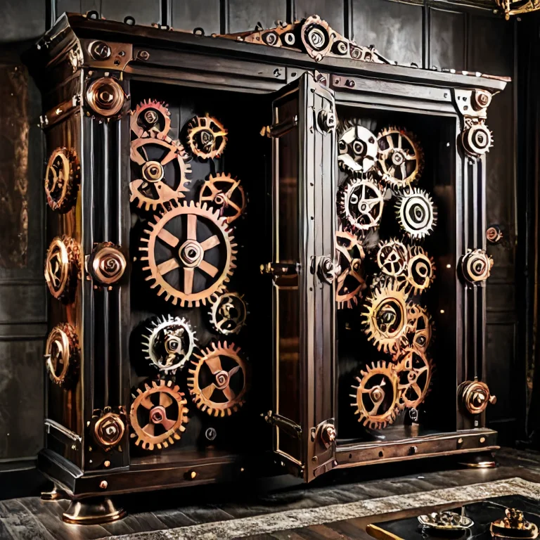 A Massive Bedroom Wardrobe Closet Where The Wooden Doors Are...