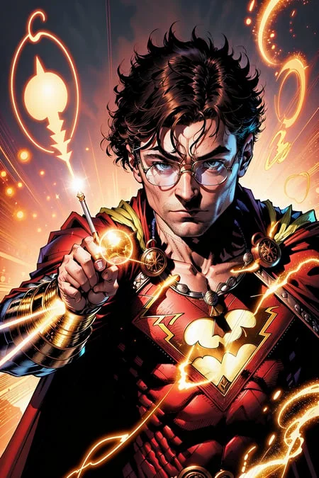 Jim Lee, 1boy, Young Harry Potter Fighting , Glasses,wizard...