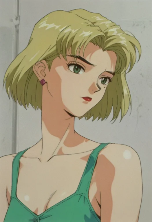 Akagiritsuko, Blonde Hair, Short Hair, Mole Under Eye, Retro...