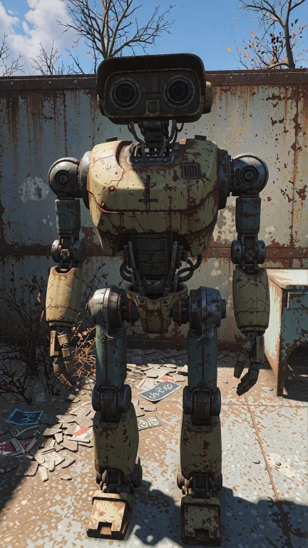 Videogame Screenshot A Robot With Two Large Eyes Standing In...