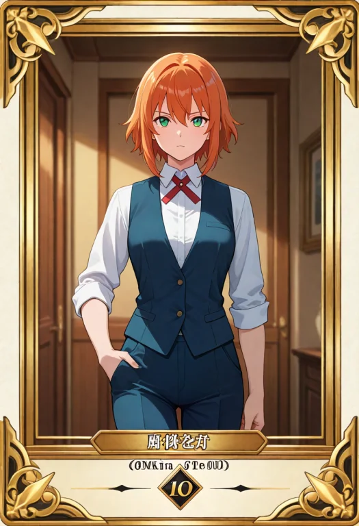 Sfw,bestquality,sourceanime,card Frame,1villagers,solo,notex...