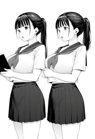 Aksei, Jk2, Bluntbangs, Blackhair, Yelloweyes, Pupils, Ponyt... — Stable Diffusion AI Prompt: aksei, jk2, blunt_bangs, black_hair, yellow_eyes, pupils, ponytail open_mouth, l...