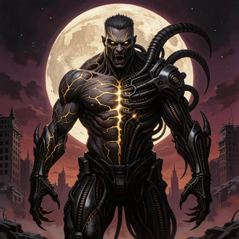 Biomechanical H.r. Giger Style Artwork, Centered And Imposin...