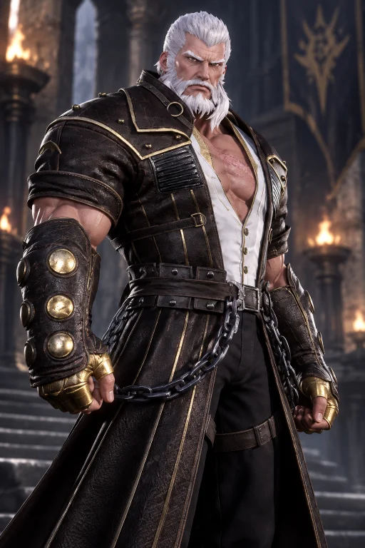 3d Anime Fantasy Portrait Of The Powerful Elderly Warrior Ta...