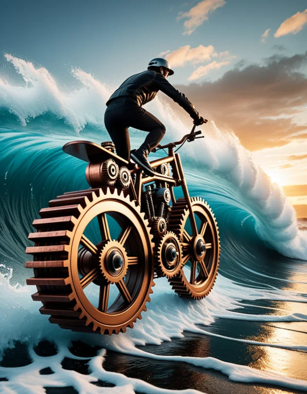 8. Gearstyle, Surreal Mechanical Ocean Wave Frozen At The In...