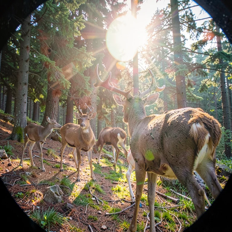 A Family Of Deer Grazing At Forests Edge, Photorealistic, An...