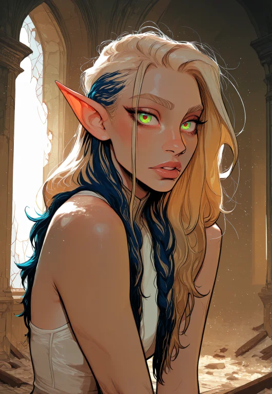 2 Women, Anthro, Adult Women, Elf Girl, Long Blonde Hair, L...