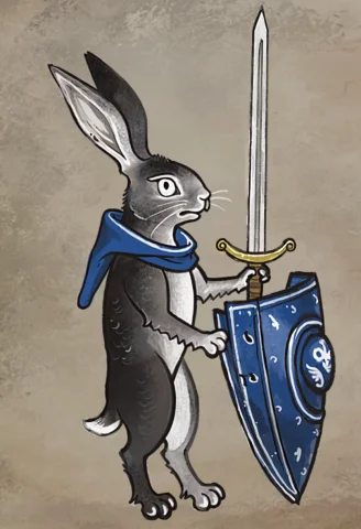 Score7, Score8, Score9, Medieval, Shield, Holding Shield, Sw... — Stable Diffusion AI Prompt: score_7, score_8, score_9, medieval, shield, holding shield, sword, rabbit, weap...