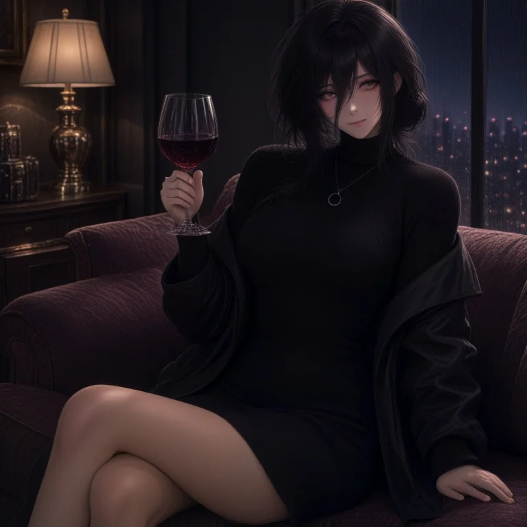 1girl, Ai-generated, Cup, Jewelry, Drinking Glass, Solo, Nec...