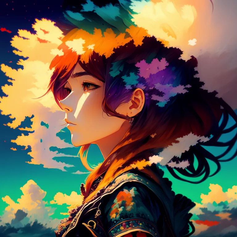 A Woman, Clouds, By Clrs