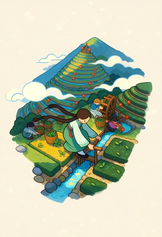 A Steep Chinese Mountain Cuts Diagonally Across A Compact Cl...
