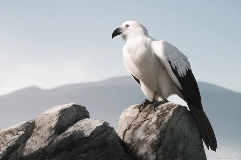 Photo Of A White Raven Perched On Rock, Proper Proportions,...