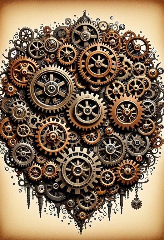 Wallpaper Style, Illustration, World In Gears