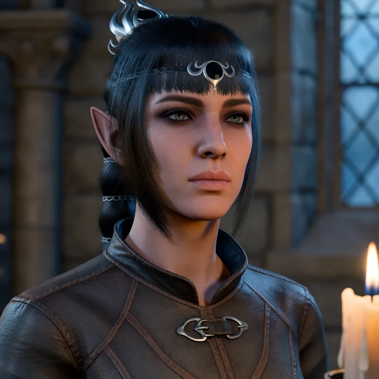 Shbg3, An Adult Fair-skinned Half-elf Woman With Pointed Ear...